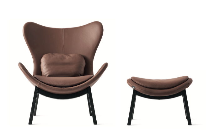 CS3373 Lazy Lounge Chair with Wood Legs - Calligaris