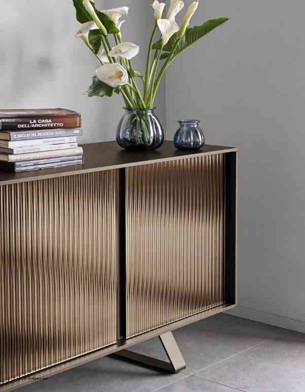 CS6053-3 V Secret Storage Cabinet with Mirrored Bronze Doors - Trade Source Furniture