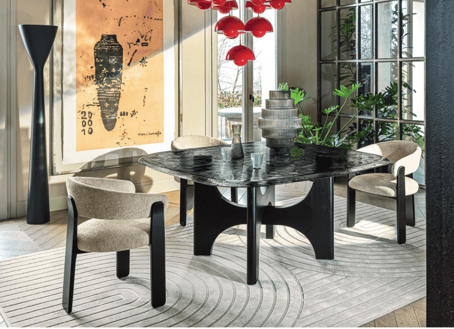 CS4168-FSE Nogu Textured Glass 63" Square Dining Table with Rounded Corners
