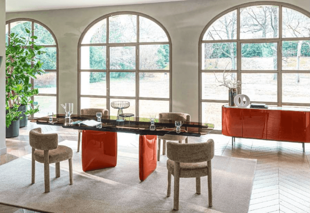 CS4167-SG Riverstone Extending Glass Dining Table