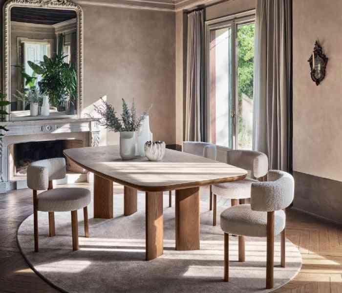 CS4156-FB A Sandy Elliptical Dining Table