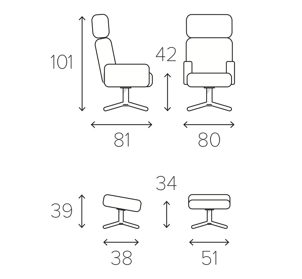 Conform Timeout Reclining Chair with Button Stitch - Conform