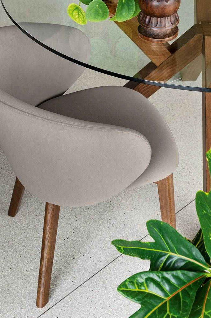 CB2117 Tuka Arm Dining Chair with Wood Legs - Connubia