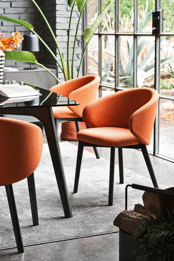 CB2117 Tuka Arm Dining Chair with Wood Legs - Connubia