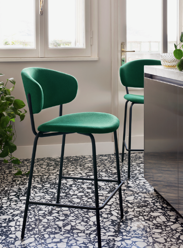 Desy Counter Stool with Durable Metal Legs