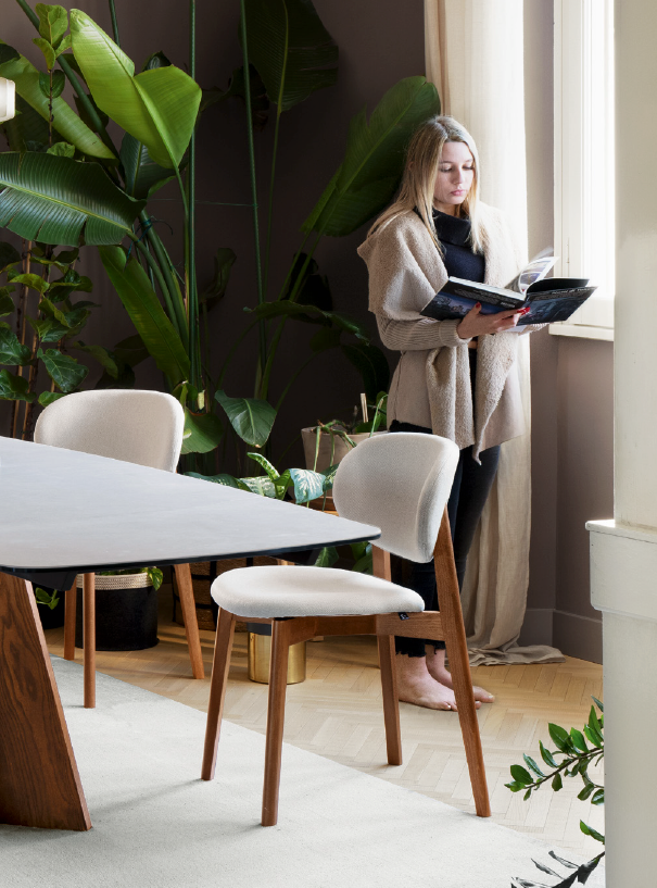 CB2188-B Eide Upholstered Dining Chair by Connubia