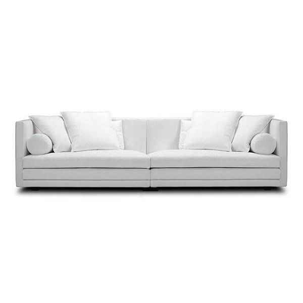 Symmetrical front-facing Cocoon Sofa by Eilersen at Trade Source Furniture in white fabric, ideal for modern interiors with clean lines.