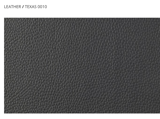 Close-up texture of Texas 0010 black leather used in Eilersen Control Chair, available for quick ship at Trade Source Furniture.