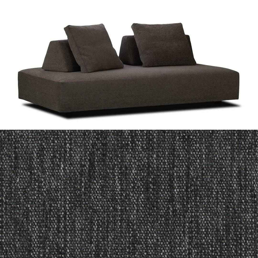 Dark brown Eilersen Playground Sofa with close-up of textured fabric, highlighting durable upholstery for modern interiors.