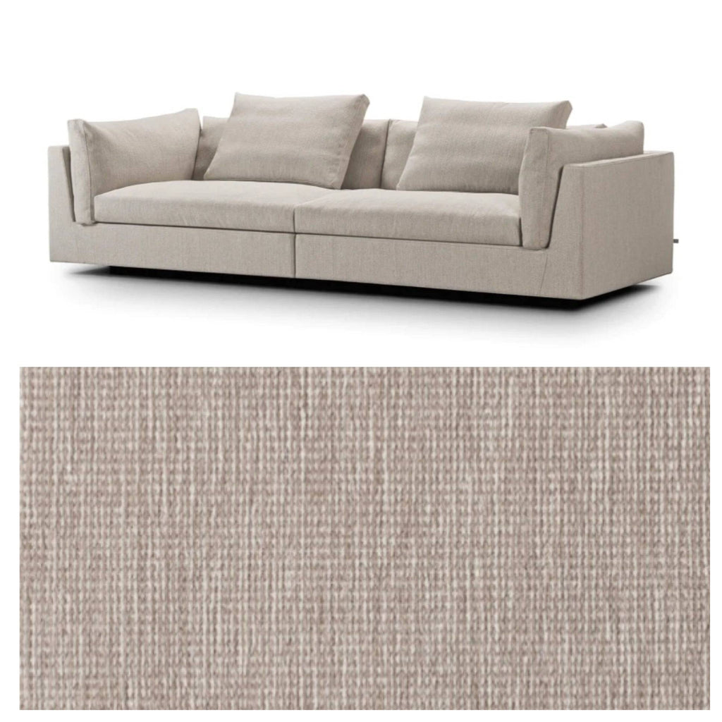 Beige Float Sofa by Eilersen with close-up of textured fabric. Available at Trade Source Furniture in multiple fabric options.