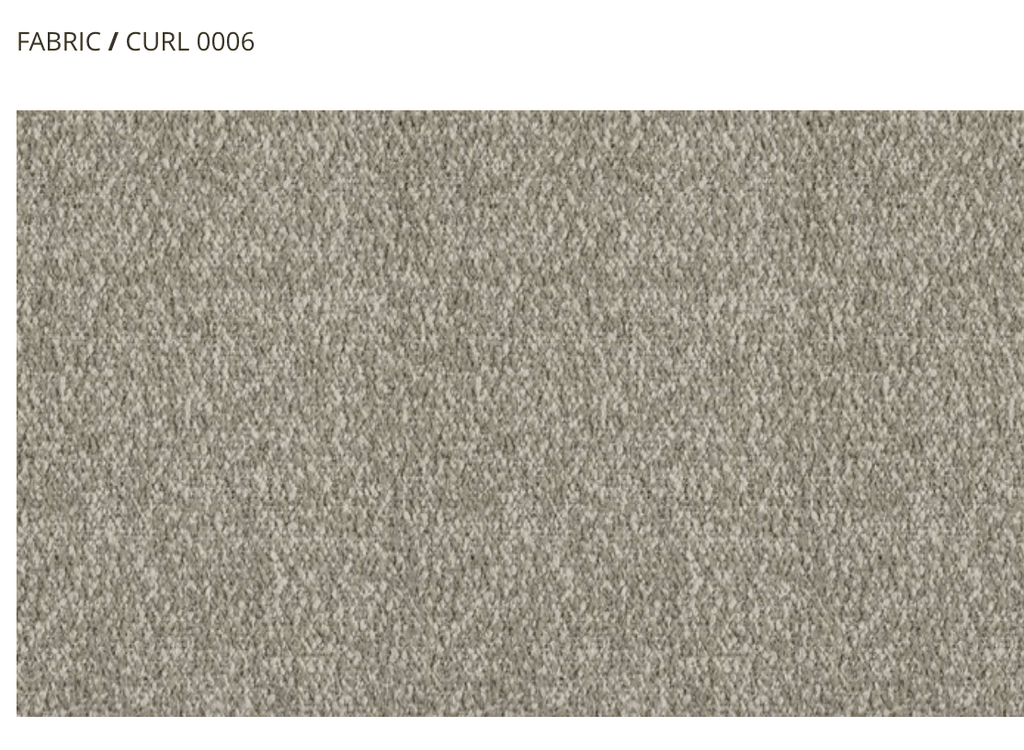 Close-up of Eilersen's Curl 0006 fabric in textured beige, used for the Havana Round Arm Chair upholstery.