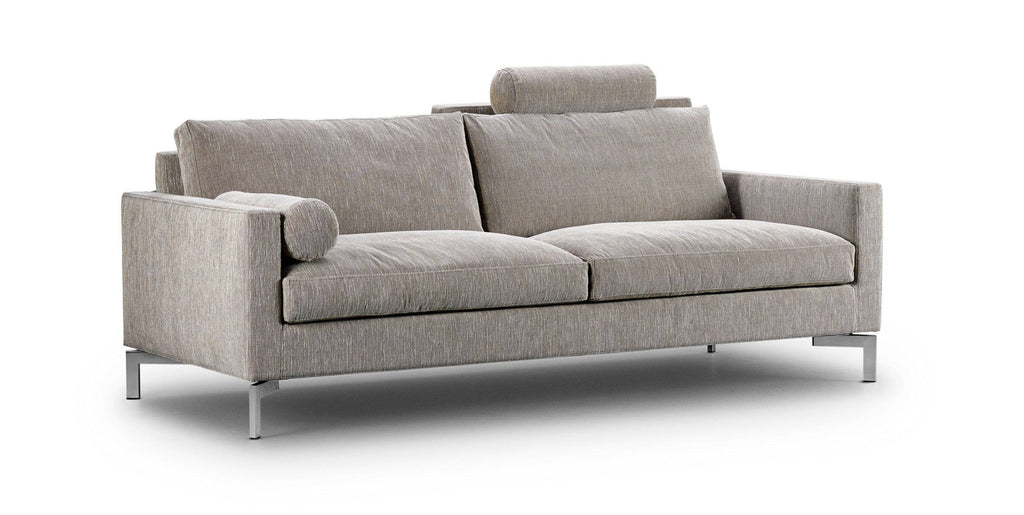 Quick Ship Lift Sofa by Eilersen in light beige textured fabric, angled view showing plush seating and modern frame.