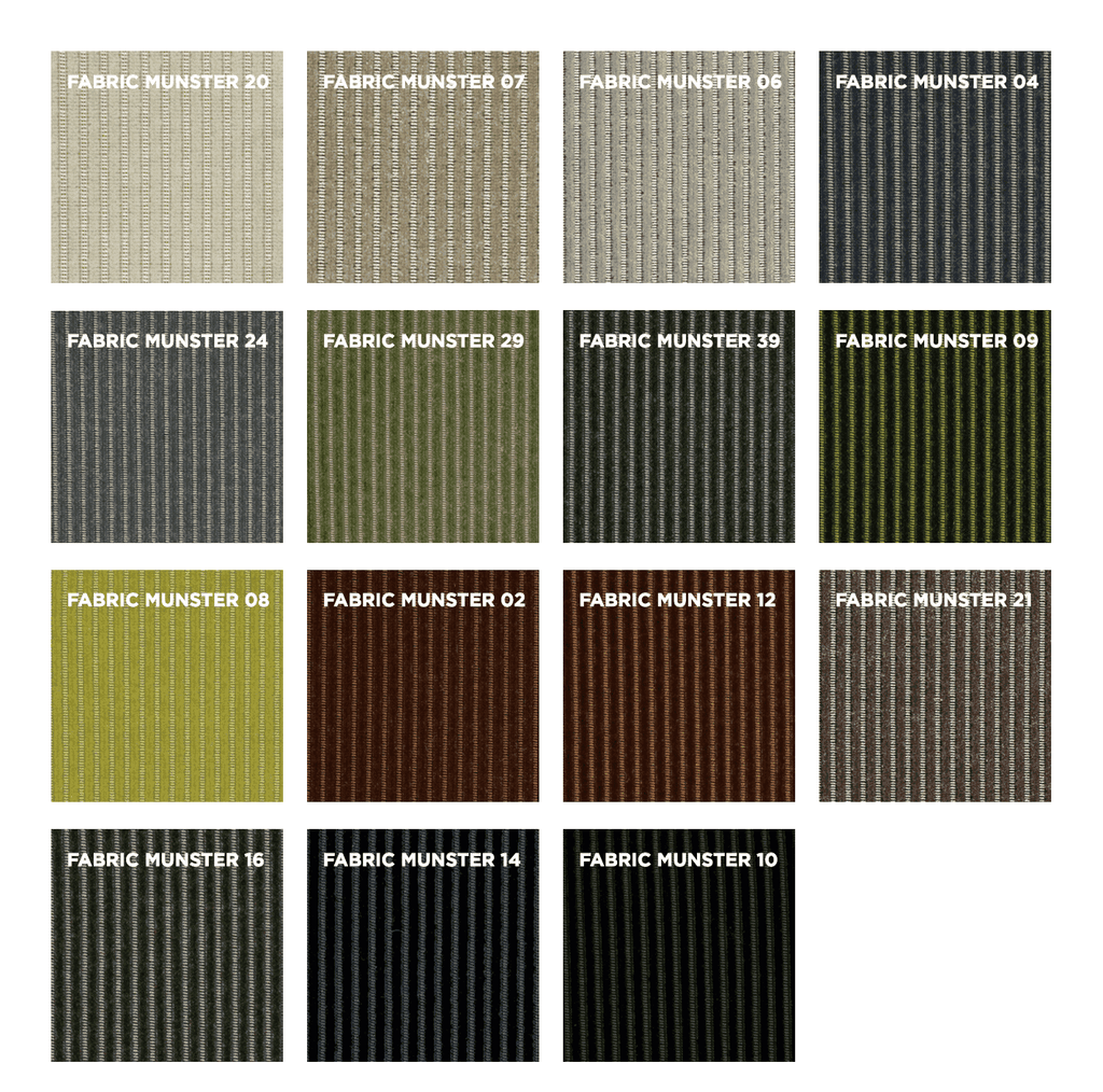 Variety of fabric plindy patterns in light gray, beige, brown, and black, designed for upholstery or decorative furniture elements.