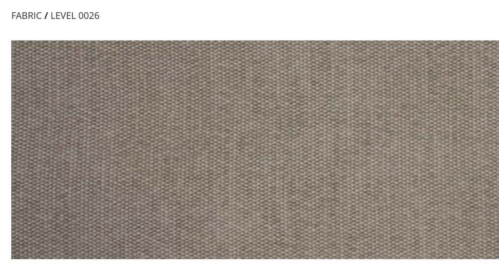 Fabric swatch Level 0026 used on the Quick Ship Ra Sectional by Eilersen, featuring a neutral woven texture ideal for modern interiors.