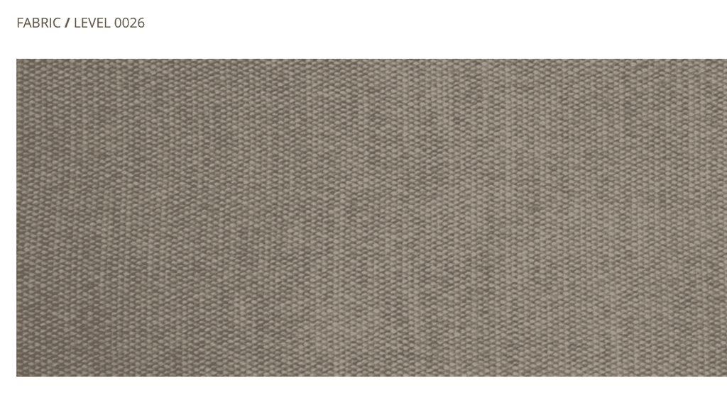 Fabric swatch Level 0026 used on the Quick Ship Ra Sectional by Eilersen, featuring a neutral woven texture ideal for modern interiors.