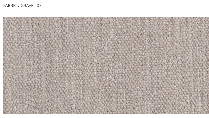 Gravel 07 fabric swatch showing soft texture and neutral tone, used in the Quick Ship Ra Sofa by Eilersen at Trade Source Furniture.