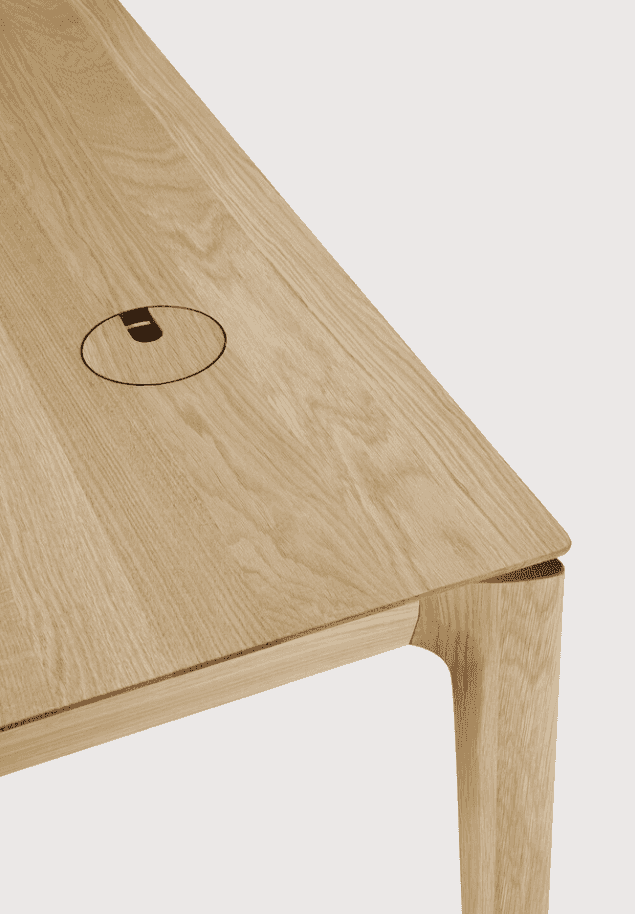 Bok Solid Wood Desk with Cable Management - Ethnicraft