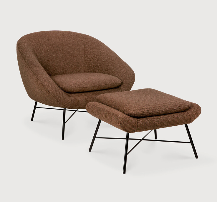 Barrow Lounge Chair and Footstool - Ethnicraft