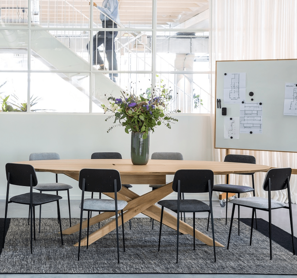 Mikado Solid Oak Oval Conference Table - Trade Source Furniture