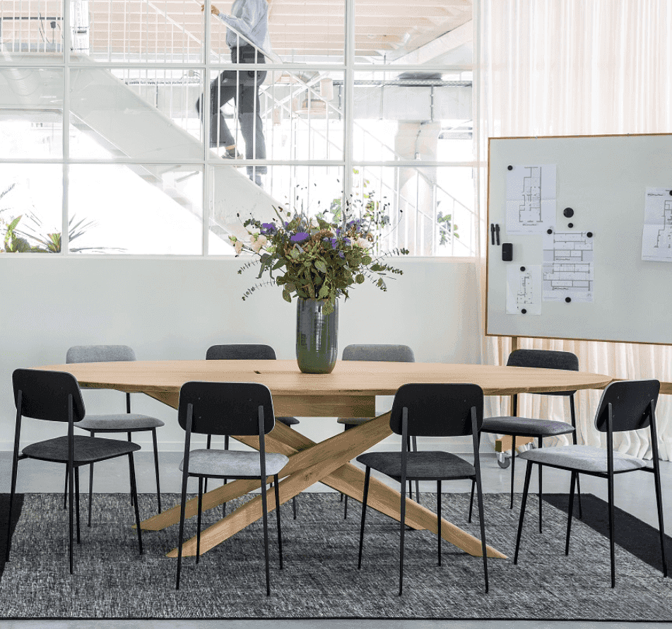 Mikado Solid Oak Oval Conference Table - Trade Source Furniture