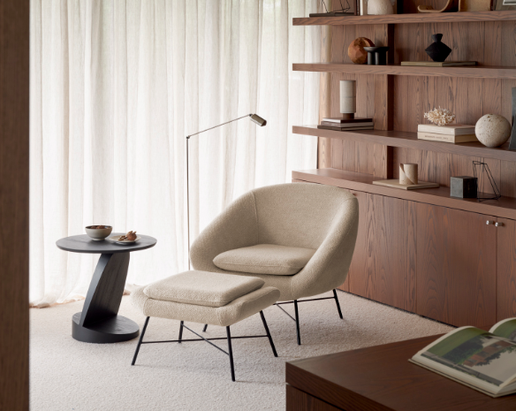 Barrow Lounge Chair and Footstool - Ethnicraft