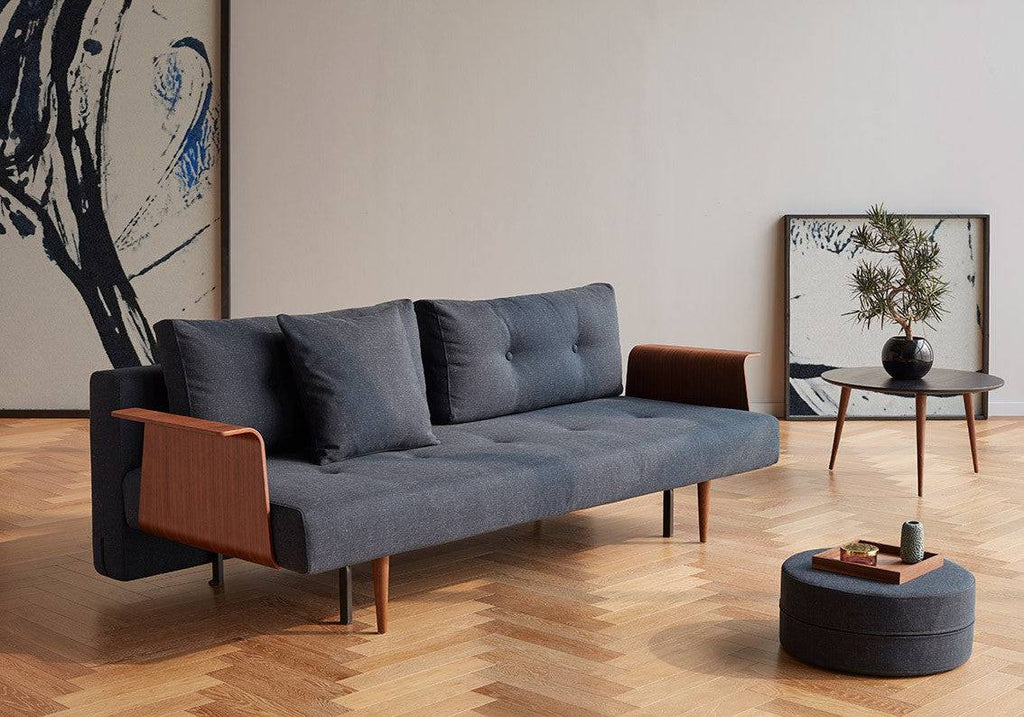 Recast Plus Sofa with Walnut Arms - Trade Source Furniture