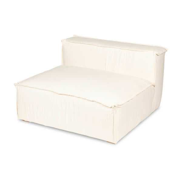 Cream-colored modular sofa with plush fabric upholstery, featuring a high backrest and wide seating area, ideal for contemporary living rooms - SKU: Malibu-Corner-COM-7YDS