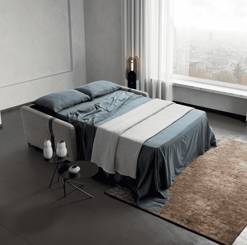 Nicoline Maya Leather Fold Out Sofa Bed - Trade Source Furniture