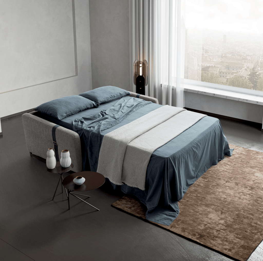 Nicoline Maya Leather Fold Out Sofa Bed - Trade Source Furniture