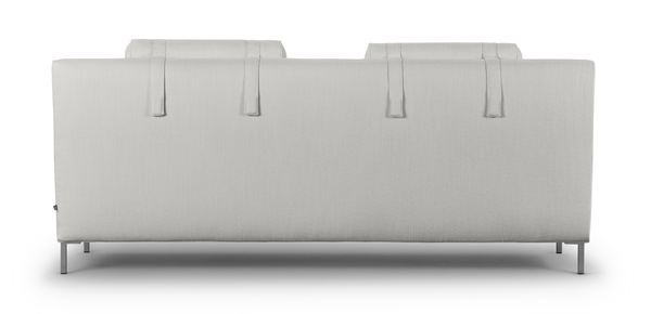 Rear view of the Streamline High Back Sofa by Eilersen in cream, highlighting the clean lines and headrest strap detailing.