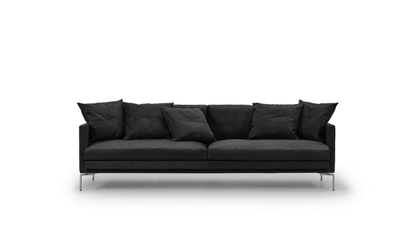 Front-facing Ash Custom Fit Sofa by Eilersen in black fabric, designed for modern interiors and available at Trade Source Furniture.