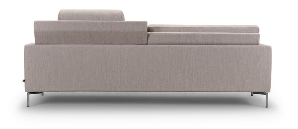 Side profile of The Great Lift Sofa by Eilersen at Trade Source Furniture, displaying its clean lines and slim metal legs.
