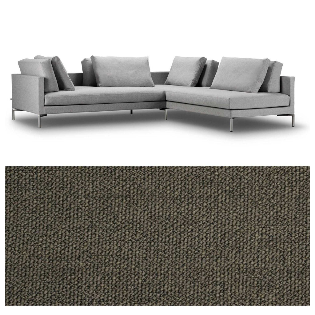 Eilersen Plano Sectional Sofa in Munich 39 fabric with close-up swatch, ideal for custom upholstery and quick ship options.