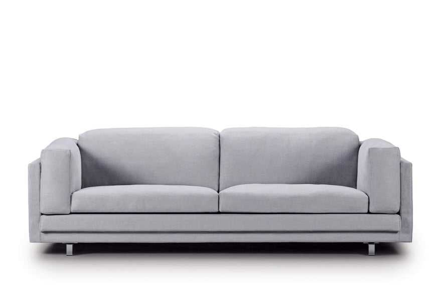 Front-facing Tub Sofa by Eilersen in light grey upholstery, ideal for modern living spaces at Trade Source Furniture.
