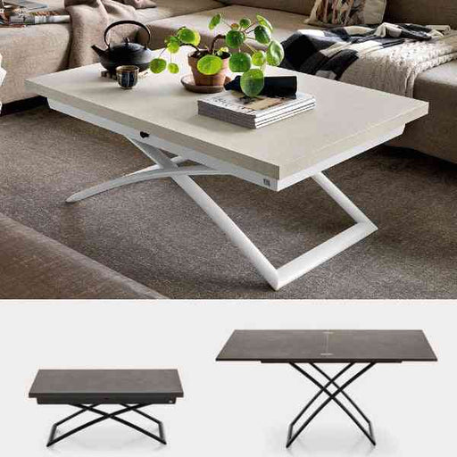 Illustration of modern extendable tables designed for small spaces, featuring sleek, space-saving designs with fold-out and collapsible options.