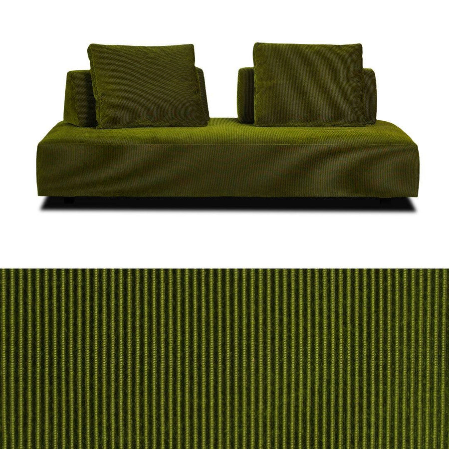 Eilersen Playground Sofa in an earthy green performance fabric with movable backrests and a removable cover