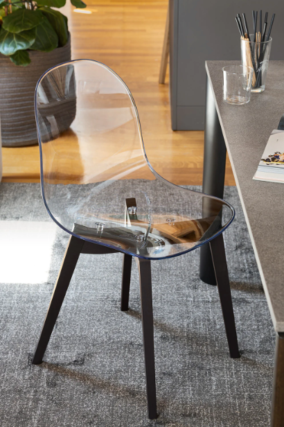 CB2159 Academy Transparent Chair with Wood Legs
