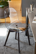 CB2159 Academy Transparent Chair with Wood Legs