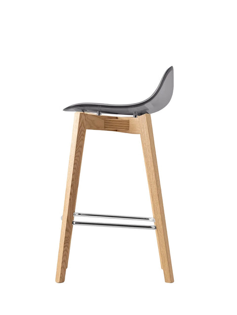 CB2165 Academy Low Back Counter Stool with Wood Legs