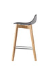 CB2165 Academy Low Back Counter Stool with Wood Legs - Connubia