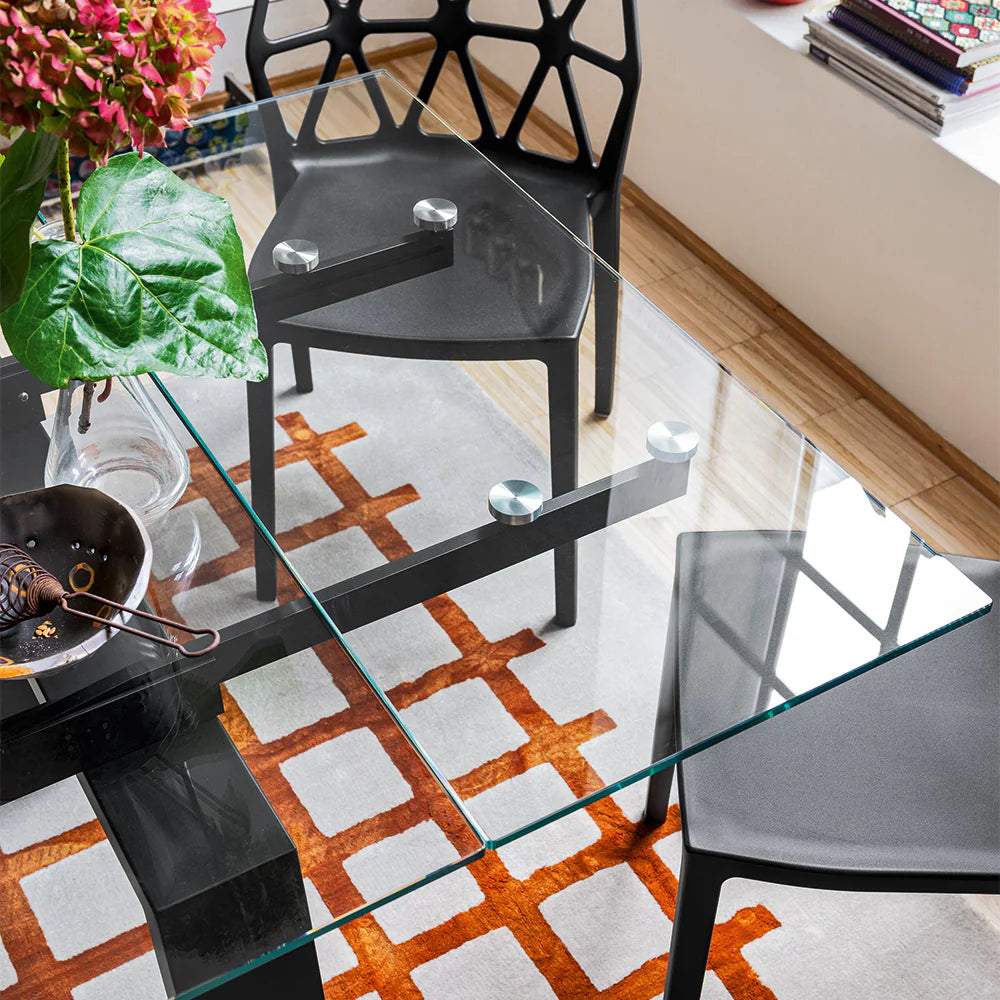 CB4798-R Zeffiro Glass Extension Dining Table