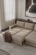 Neah Sofa Bed with Storage Chaise Lounger in Performance Fabric