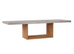 Lucca Outdoor Dining Table with Concrete Tabletop and Teak Wood Base - Seasonal Living