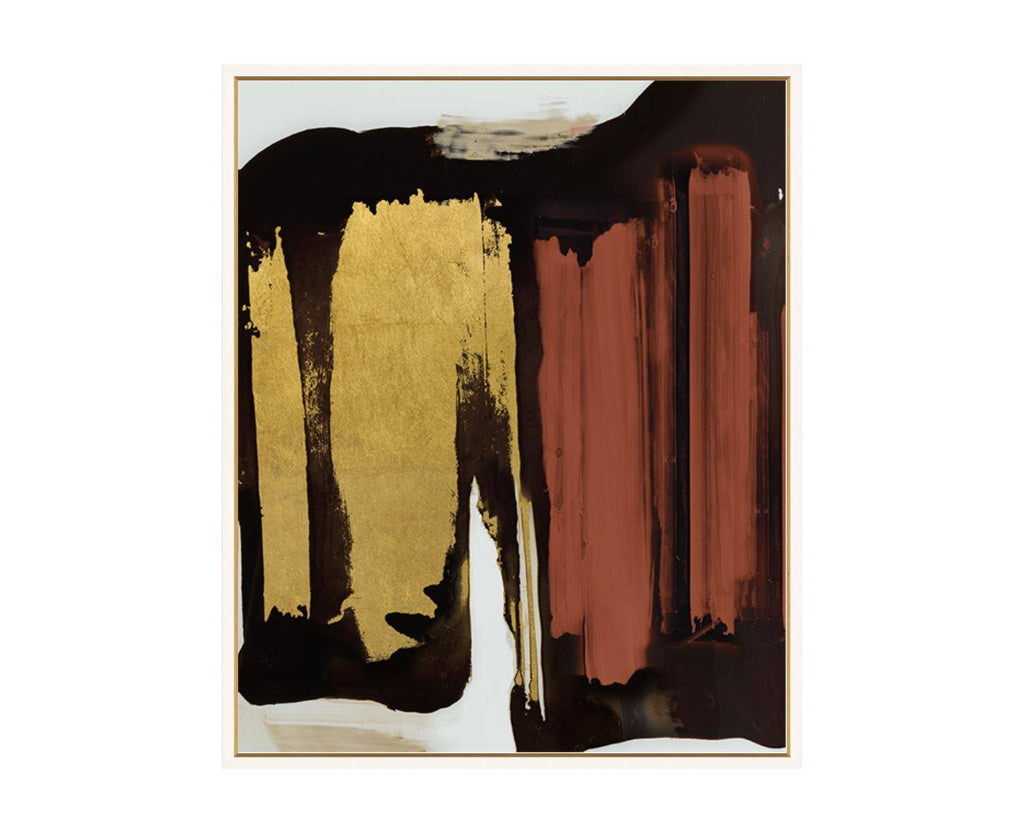 Connected Gold Red Brushstroke Study - Trade Source Furniture