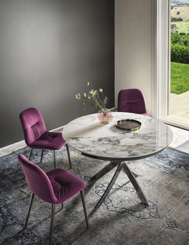 Small silver round top table