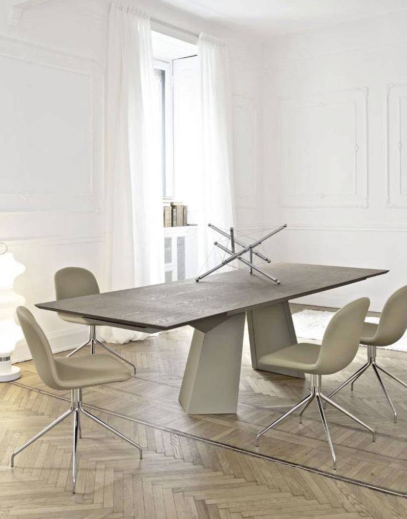 Fiandre Glass 75" to 114" Extending Dining Table by Bontempi Casa - Trade Source Furniture