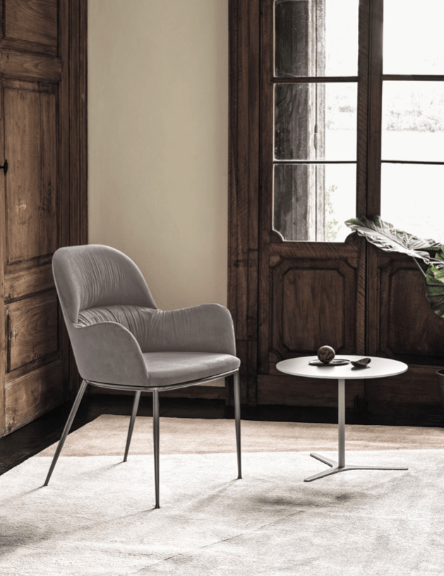 Queen Dining Chair with Metal Legs by Bontempi Casa - Trade Source Furniture