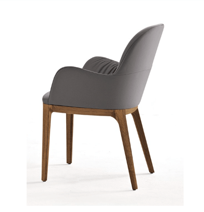 Queen Dining Chair with Wood Legs by Bontempi Casa - Trade Source Furniture