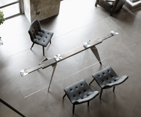 Ramos Glass 79" to 118" Extending Dining Table
