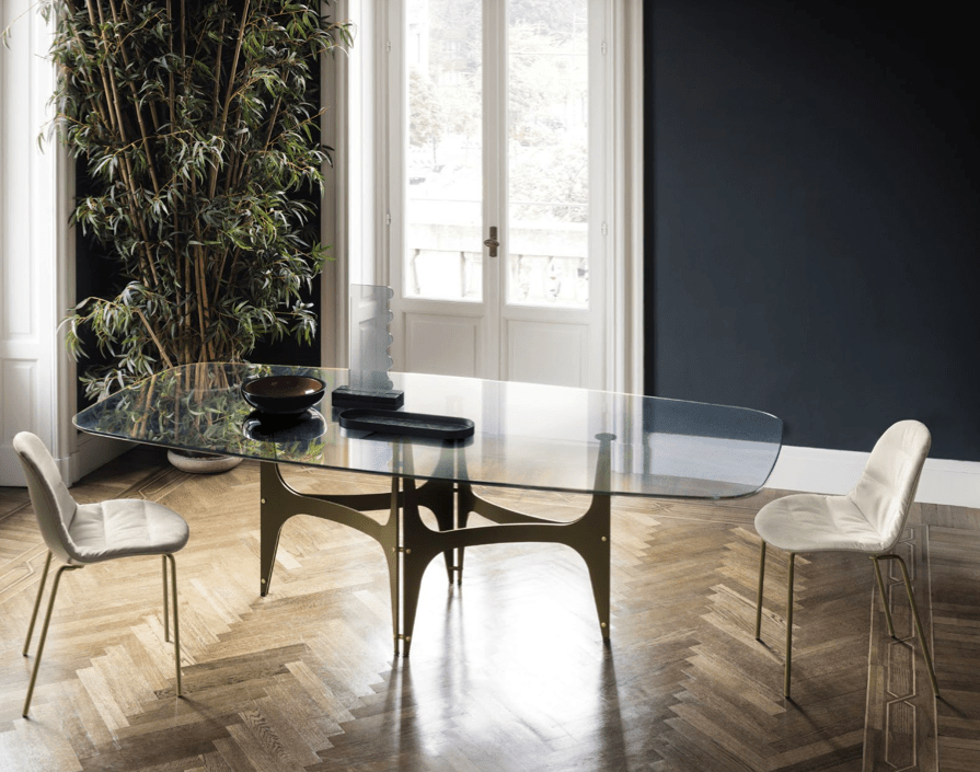 Universe Dining Table with Rounded Corners by Bontempi Casa - Trade Source Furniture